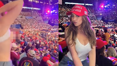 पूर्व राष्ट्रपति की रैली में मॉडल ने ऊपर किया टॉप, अश्लीलता का Viral Video