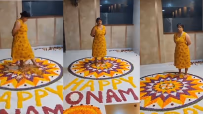 Bengaluru: Malayali woman booked for vandalising Onam pookalam [WATCH]