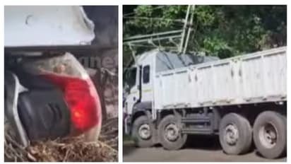 നിർത്തിയിട്ട സ്കൂട്ടറിൽ ഇടിച്ച് ടോറസ്, യുവാക്കൾക്ക് പരിക്ക്, അടിയിലായ സ്കൂട്ടറുമായി ലോറിയോടിയത് 6കിലോമീറ്റര്