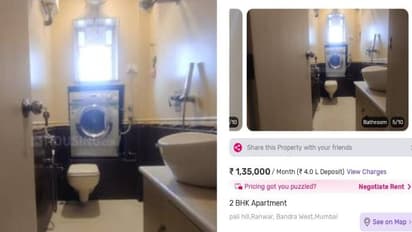 1.35 ലക്ഷം വാടക, 2മുറി വീട്, വാഷിം​ഗ് മെഷീൻ ടോയ്‍ലെറ്റിൽ ക്ലോസറ്റിന് മുകളിൽ, ചിത്രം കണ്ട് അമ്പരന്ന് നെറ്റിസൺസ്