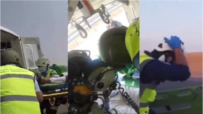 കാറപകടത്തിൽ യുവാവിന് ഗുരുതര പരിക്ക്, ഉടനടി ഹെലികോപ്റ്റർ റോഡിലേക്ക് പറന്നിറങ്ങി; അതിവേഗ രക്ഷാപ്രവർത്തനം, വീഡിയോ