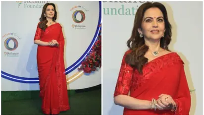 Nita Ambani hosts dinner for Olympic, Paralympic champions; stuns in bright red saree [PHOTOS]