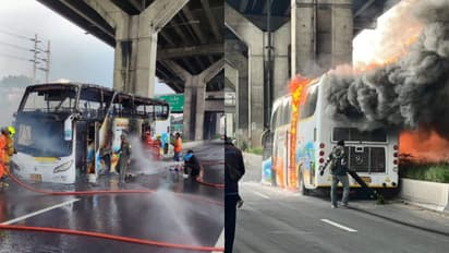 പഠനയാത്രയ്ക്ക് ശേഷം മടങ്ങുമ്പോൾ ടയർ പൊട്ടി, തൂണിലിടിച്ച് ബസ് അഗ്നിഗോളമായി, 20 ലേറെപ്പേർ കൊല്ലപ്പെട്ടതായി വിവരം