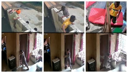 പട്ടാപകൽ മുഖംമൂടി ധരിച്ച് മതിൽ ചാടിക്കടന്ന്, വീട് അക്രമിച്ച് മോഷ്ടാക്കൾ; ഒറ്റയ്ക്ക് നേരിട്ട് യുവതി,വീഡിയോ വൈറൽ