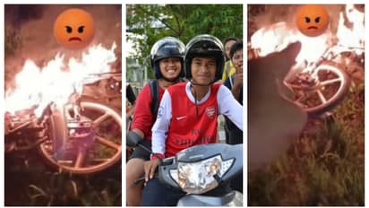 'എനിക്കും മകനും ഇടയിലെ പ്രധാന പ്രശ്നം ഇതാണ്. അതിനെ ഞാൻ ഇല്ലാതാക്കുന്നു'; മകന്റെ ബൈക്കിന് തീയിട്ട് അച്ഛൻ