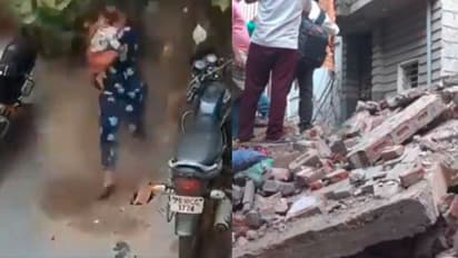 ಇದ್ದಕ್ಕಿದ್ದಂತೆ ಕುಸಿದ ಹಳೇ ಕಟ್ಟಡ: ತಾಯಿ ಮಗು ಜಸ್ಟ್ ಮಿಸ್: ವೀಡಿಯೋ ವೈರಲ್