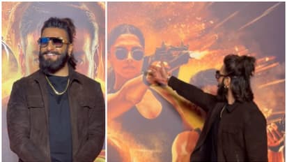 ‘Singham Again’ trailer launch: Ranveer Singh turns ‘wards off evil eye’ on seeing Deepika’s poster [WATCH]