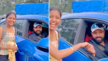 Rohit Sharma delights female fan with 'birthday wish' on Mumbai street; viral video wins hearts (WATCH)