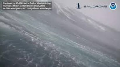 Strong winds & giant waves! Drone captures monstrous 28-foot wave inside Hurricane Milton (WATCH)