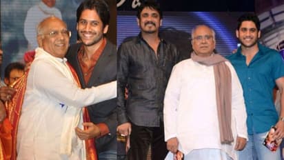 అయ్యో నాకు ఛాన్స్ రాలేదే, నాగ చైతన్య హీరోయిన్ తో ఏఎన్నార్ చిలిపి వేషాలు.. పక్కనే కొడుకు, మనవడు ఉండగా 