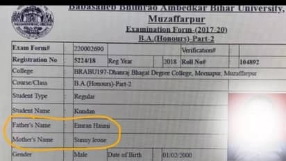 അച്ഛൻ ഇമ്രാൻ ഹാഷ്മി, അമ്മ സണ്ണി ലിയോൺ; പരീക്ഷാഫോം വൈറൽ, നീ പഠിച്ചത് മതി സിനിമ പിടിക്കെന്ന് നെറ്റിസൺസ്