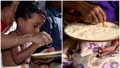 മൂകാംബിക ക്ഷേത്രത്തിൽ അറിവിന്റെ ആദ്യക്ഷരം കുറിച്ച് കുരുന്നുകൾ, ഭക്തജന തിരക്ക്