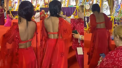 पूजा में ब्रा पहनकर पहुंची पूनम पांडे, यूजर बोले- यहां तो ढंग के कपड़े पहन लेती