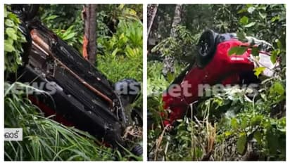 കുറുകെ ചാടിയ നായയെ ഇടിക്കാതിരിക്കാൻ കാർ വെട്ടിച്ചു; കോഴിക്കോട് പറമ്പിലേക്ക് തലകീഴായി മറിഞ്ഞ് അപകടം