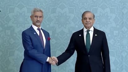 SCO Summit: EAM Jaishankar & Pakistan PM Shehbaz Sharif's 2nd handshake in 12 hours sets internet abuzz| WATCH