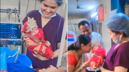 Heartwarming! Doctor dresses baby girl born on Vijayadashami as Goddess Durga; Internet is all hearts (WATCH)