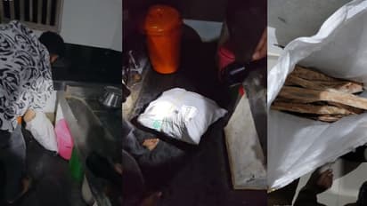 പൂട്ടിക്കിടന്ന വീട്ടിൽ പരിശോധന, അടുക്കളയിലെ സ്ലാബിനടിയിൽ ചാക്കുകെട്ടുകൾ, പിടിച്ചെടുത്തത് 14 കിലോയുടെ ചന്ദനം