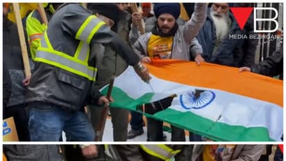 Khalistani supporters deface, kick PM Modi's effigy, cut Indian flag in Vancouver; video sparks outrage| WATCH