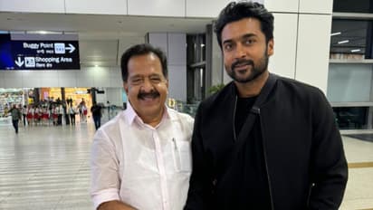 Kerala politician Ramesh Chennithala meets actor Suriya at Delhi Airport, shares photo on social media