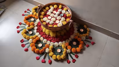 Flower Rangoli for Diwali 2024