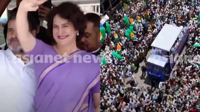 Kerala: Thousands gather in Wayanad as Priyanka Gandhi holds roadshow ahead of filing nomination for bypoll