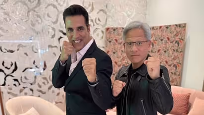 Jensen Huang in India: Akshay Kumar bonds with Nvidia CEO on martial arts
