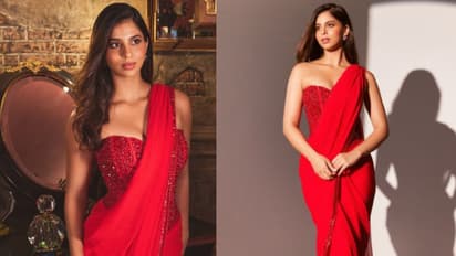 റെഡ് സാരിയില്‍ ഹോട്ട് ലുക്കില്‍ സുഹാന ഖാന്‍; ചിത്രങ്ങള്‍ വൈറല്‍ 