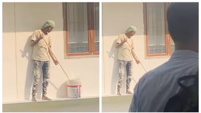 ജോലിക്കിടയിൽ ദേശീയഗാനം കേട്ട പെയിൻറിംഗ് തൊഴിലാളി ചെയ്തത് കണ്ടോ; വൈറലായി വീഡിയോ