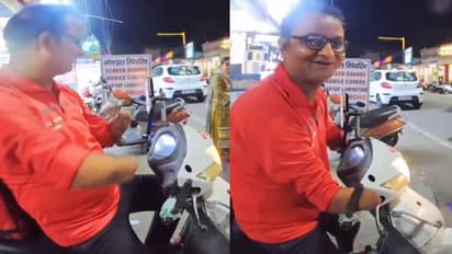 ശരിക്കും ഹീറോ തന്നെ, കൈകളില്ലെങ്കിലെന്താ ആത്മധൈര്യമുണ്ടല്ലോ, ഡെലിവറി ഏജന്റിന് കയ്യടി