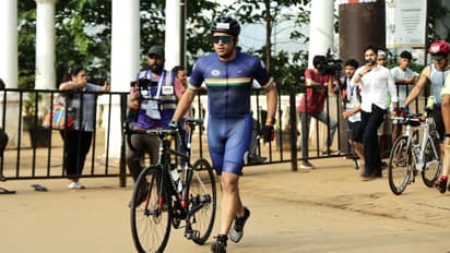 1900m swim, 90 km cycling, 21.1 km run: Tejasvi Surya becomes 1st MP to complete Ironman race; See PICS