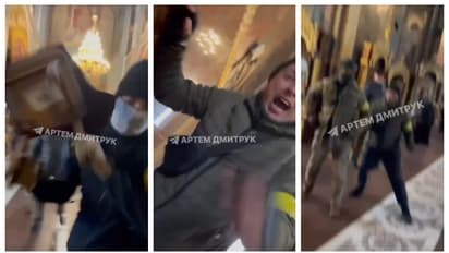 चर्च में बवाल: कुर्सियां उछलीं, छोड़े आंसू गैस के गोले-वीडियो वायरल