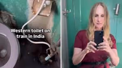 US woman tourist shows poor condition of toilet on Indian train, sparks debate (WATCH)