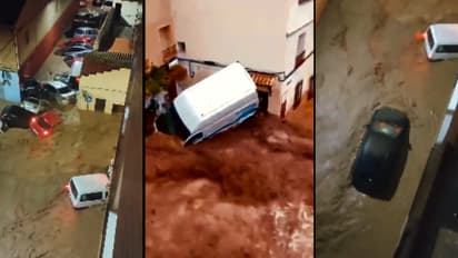 തെരുവിൽ ഒഴുകി നടക്കുന്ന കാറുകൾ, കെട്ടിടങ്ങളിലേക്ക് ഇരച്ചെത്തി മഴവെള്ളം; പ്രളയത്തിൽ മുങ്ങി സ്പെയിൻ