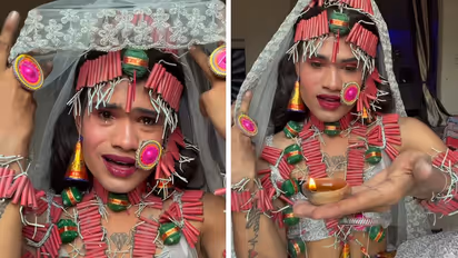 ಉರ್ಫಿ ಹಿಂದಿಕ್ಕಿದ ಯುವಕ, ಪಟಾಕಿಯೇ ಆಭರಣವಾಯ್ತು!