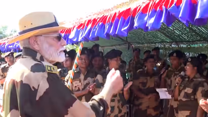 PM Modi joins soldiers in singing 'Vande Mataram' during Diwali celebration in Gujarat's Kutch (WATCH)