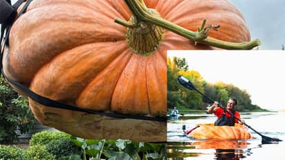ಕುಂಬಳಕಾಯಿ ದೋಣಿಯಲ್ಲಿ 73 ಕಿ.ಮೀ ನದಿಯಲ್ಲಿ ಪ್ರಯಾಣಿಸಿ ವಿಶ್ವದಾಖಲೆ!