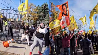 ബ്രാംപ്ടണിൽ ഹിന്ദു ക്ഷേത്രത്തിന് നേരെ ഖാലിസ്ഥാൻ വാദികളുടെ അക്രമണ സംഭവം, ക്ഷേത്ര പൂജാരിക്ക് സസ്പെൻഷൻ