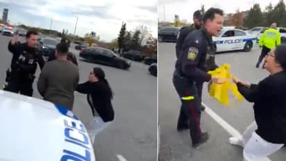 Indians confront Canadian police for supporting Khalistanis during flag clash, chant Vande Mataram (WATCH)