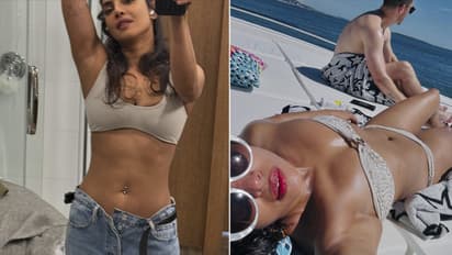 Photos: Priyanka Chopra shows off her washboard abs and diamond belly piercing