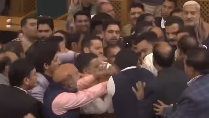 Jammu and Kashmir Assembly erupts over Article 370 restoration banner, fist fight breaks out (WATCH)