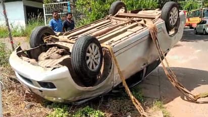 മലപ്പുറത്ത് കാര് നിയന്ത്രണം വിട്ട് തലകീഴായി മറിഞ്ഞ് അപകടം; യുവാവിന് പരിക്ക്
