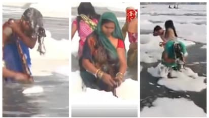 'ദീദീ.. അത് ഷാംപൂ അല്ല, മാലിന്യം'; യമുനയിലെ വിഷപ്പതയിൽ തല കഴുകുന്ന സ്ത്രീകൾക്ക് മുന്നറിയിപ്പുമായി സോഷ്യൽ മീഡിയ