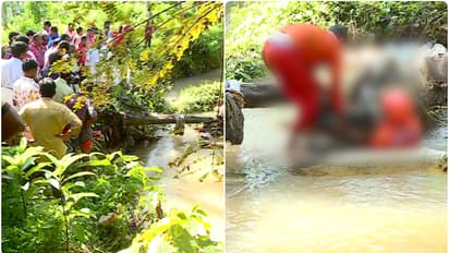 തോട്ടിലേക്ക് ഓട്ടോറിക്ഷ മറിഞ്ഞു; ഡ്രൈവർ തൂങ്ങിക്കിടന്നു, തെങ്ങിൽ തടഞ്ഞ് യാത്രക്കാരൻ്റെ മൃതദേഹം കണ്ടെത്തി