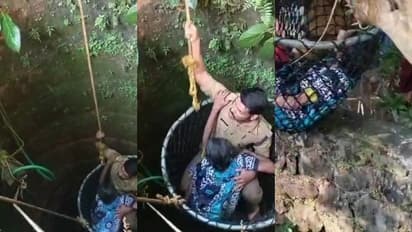 50അടി താഴ്ചയുള്ള കിണറ്റിലേക്ക് വീട്ടമ്മ വീണു, മോട്ടോർ പൈപ്പിൽ തൂങ്ങി കിടന്നു; ഒടുവിൽ രക്ഷകരായി ഫയർഫോഴ്സ്