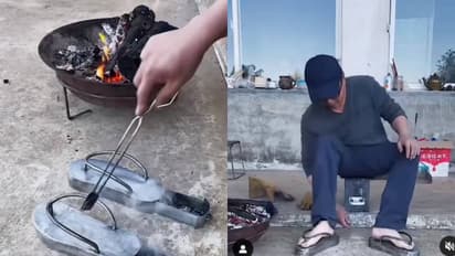 ഒരു സോഷ്യൽമീഡിയ കാരണം എന്തെല്ലാം കാണണം; കനൽ നിറച്ച ചെരിപ്പ്, വിന്റർ സ്പെഷ്യലാണത്രെ!