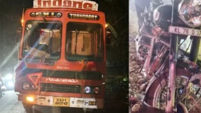 പാചക വാതക ലോറി ബുള്ളറ്റിലിടിച്ചു, കാലിൽ ടയർ കയറി യുവാവിന് ഗുരുതര പരിക്ക്; ഡ്രൈവര് ഓടി രക്ഷപ്പെട്ടു