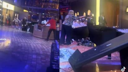 നടുക്കുന്ന ദൃശ്യങ്ങൾ; '45 ഡിഗ്രി ചെരിഞ്ഞ്' കപ്പൽ, ഭയന്ന് പരക്കംപാഞ്ഞ് യാത്രക്കാർ, കാറ്റും കടൽക്ഷോഭവും കാരണം