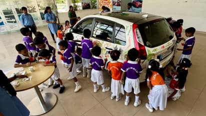 കുട്ടികൾക്ക് ചിത്രം വരയ്ക്കാൻ കാർ! വേറിട്ടൊരു ശിശുദിനാഘോഷവുമായി ഫോർഡ്