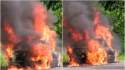 വെച്ചൂച്ചിറയിൽ ഓടിക്കൊണ്ടിരുന്ന കാർ കത്തി നശിച്ചു; കാറിലുണ്ടായിരുന്നത് മൂന്നു പേർ; രക്ഷപ്പെട്ടത് തലനാരിഴയ്ക്ക്