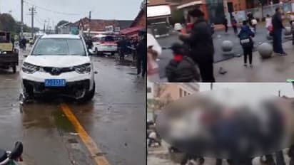 കുട്ടിയെ സ്കൂളിൽ വിട്ടു പിന്നാലെ കുട്ടികൾക്കിടയിലേക്ക് കാർ ഓടിച്ച് കയറ്റി യുവാവ്, കാർ തകർത്ത് രക്ഷിതാക്കൾ